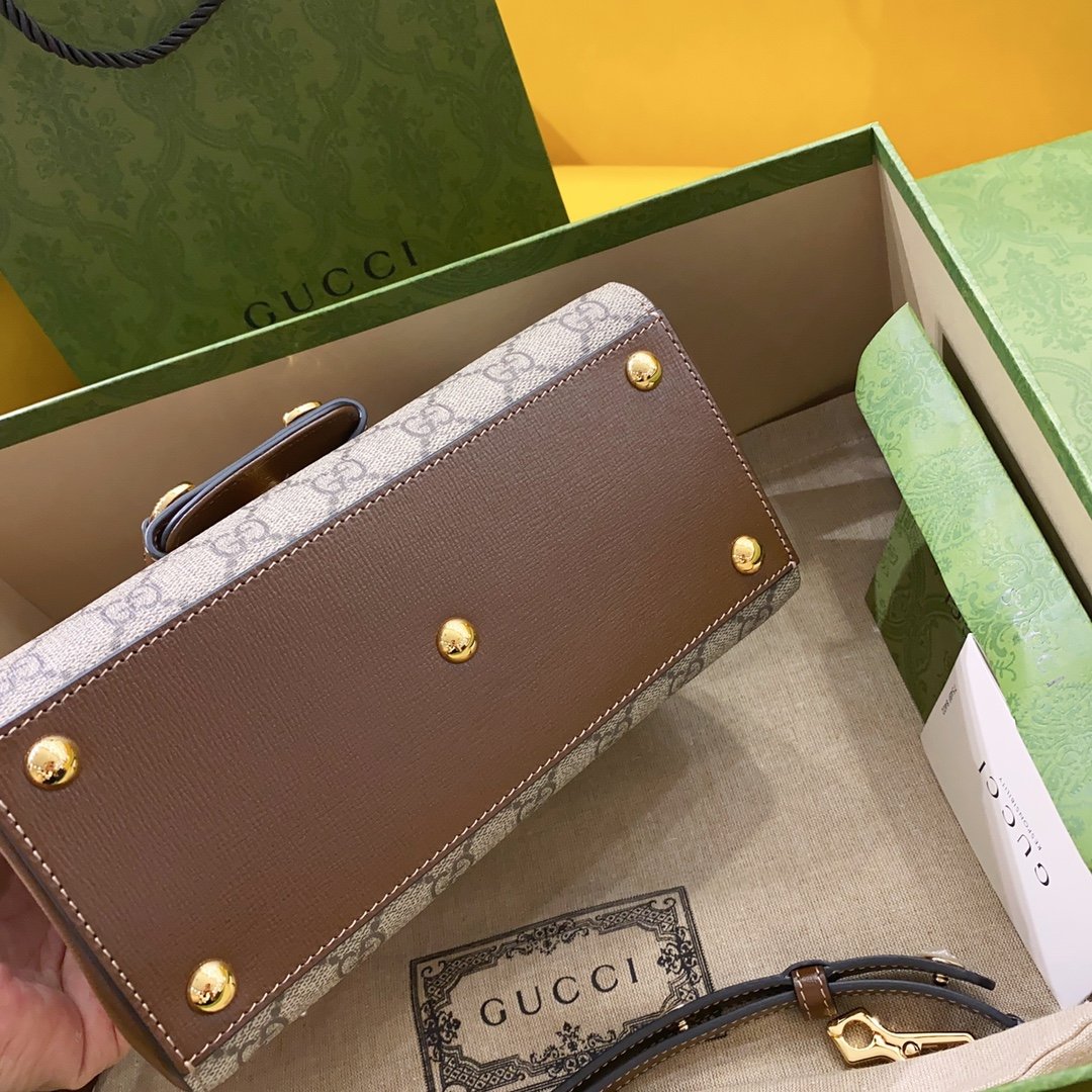 Gucci Horsebit 1955 Mini Bag Brown For Women, Women’s Bags 8.7in/22cm GG