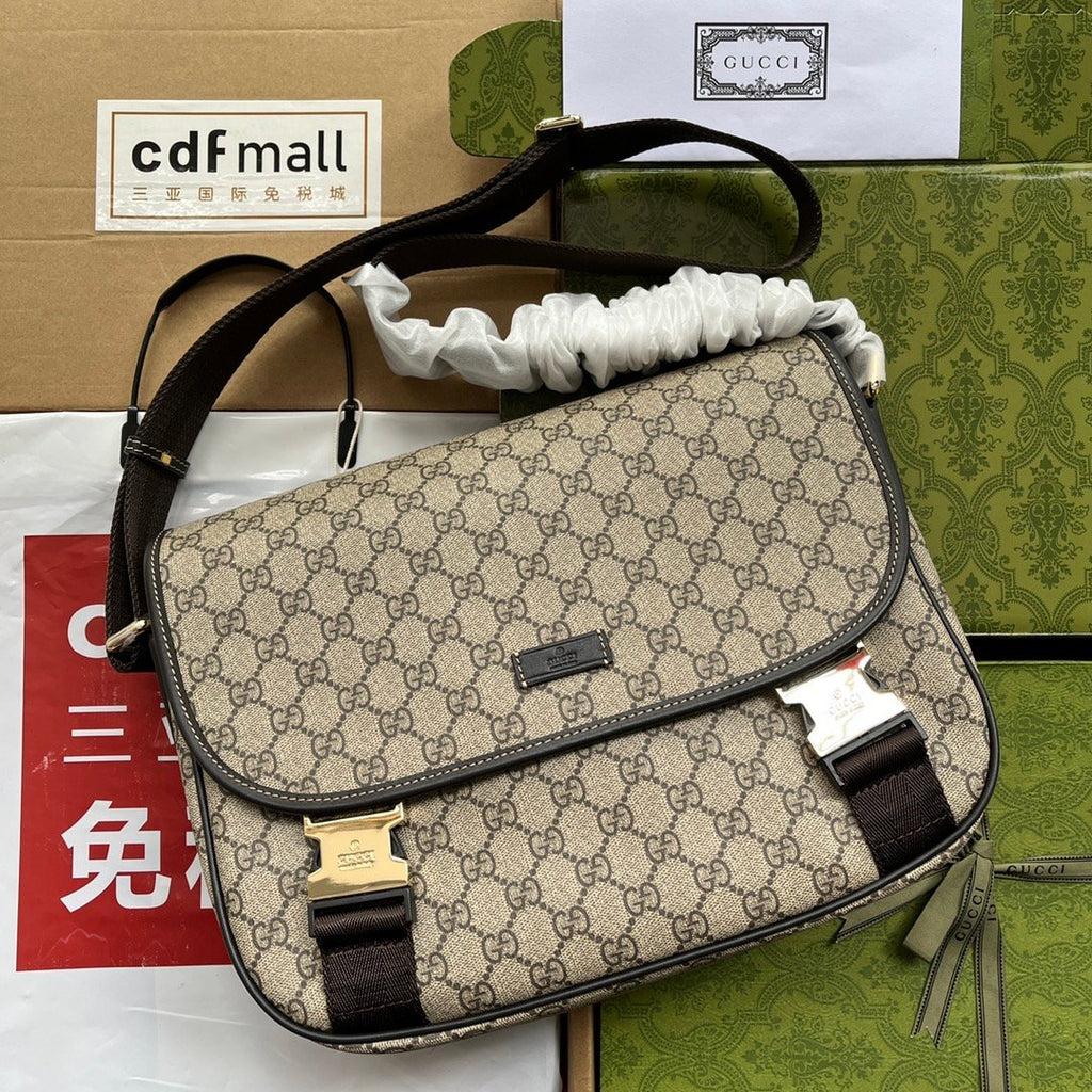 Gucci Imprime Medium Messenger Bag Brown For Women, Women’s Bags 12in/30.5cm