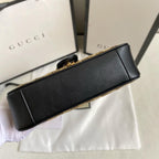 Gucci Marmont Small Shoulder Bag Beige/Ebony Diagonal Matelassé Original GG Canvas For Women 10in/26cm