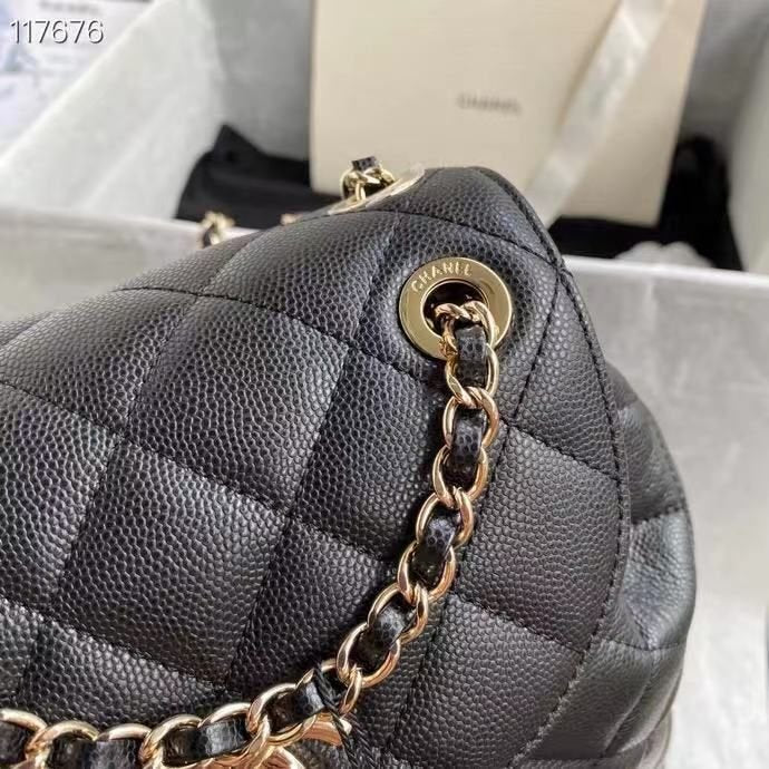 Chanel Duma Backpack 24cm Gold Hardware Caviar Leather Spring/Summer Collection Black