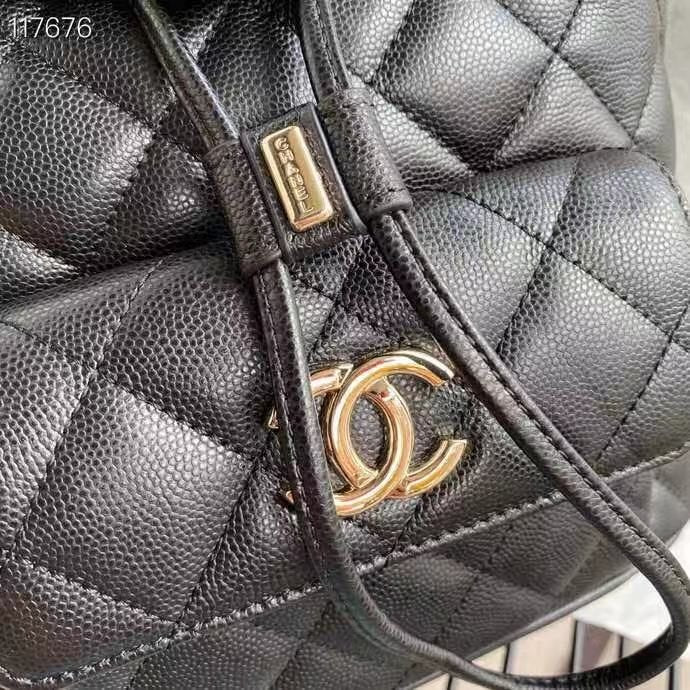 Chanel Duma Backpack 24cm Gold Hardware Caviar Leather Spring/Summer Collection Black