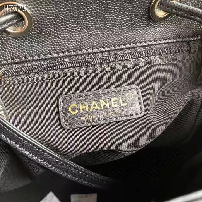 Chanel Duma Backpack 24cm Gold Hardware Caviar Leather Spring/Summer Collection Black
