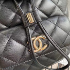 Chanel Duma Backpack 24cm Gold Hardware Caviar Leather Spring/Summer Collection Black