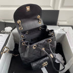 Chanel Duma Backpack 24cm Gold Hardware Caviar Leather Spring/Summer Collection Black