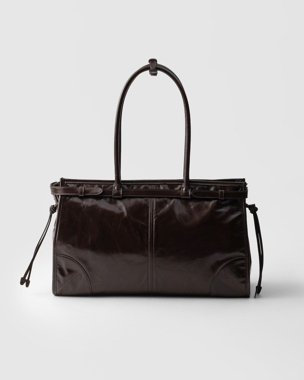 Prada Bonnie Large Handbag Bag Dark Brown 38cm/15in