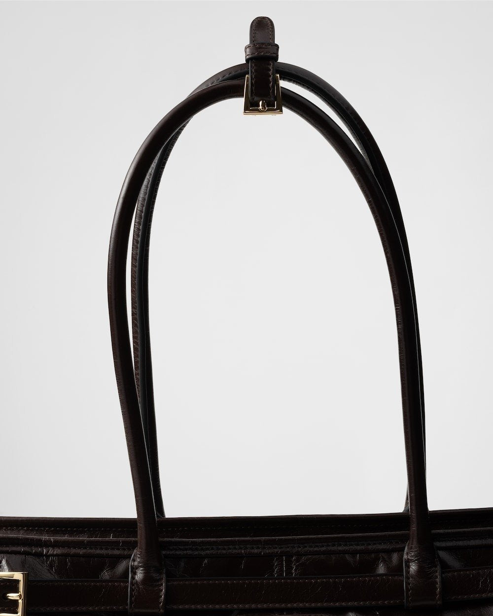 Prada Bonnie Large Handbag Bag Dark Brown 38cm/15in