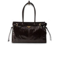 Prada Bonnie Large Handbag Bag Dark Brown 38cm/15in