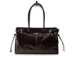 Prada Bonnie Large Handbag Bag Dark Brown 38cm/15in