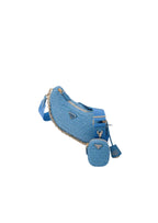 Prada Re-Edition 2005 Raffia Bag Blue For Women