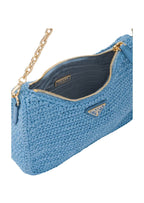 Prada Re-Edition 2005 Raffia Bag Blue For Women