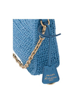 Prada Re-Edition 2005 Raffia Bag Blue For Women