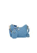 Prada Re-Edition 2005 Raffia Bag Blue For Women
