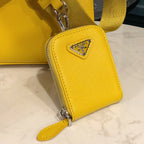Prada Saffiano Lux Galleria In Yellow For Women 9in/ 23cm