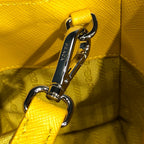Prada Saffiano Lux Galleria In Yellow For Women 9in/ 23cm