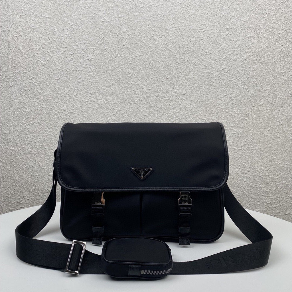 Prada Saffiano Shoulder Bag Black For Women 12.6 in / 32 cm