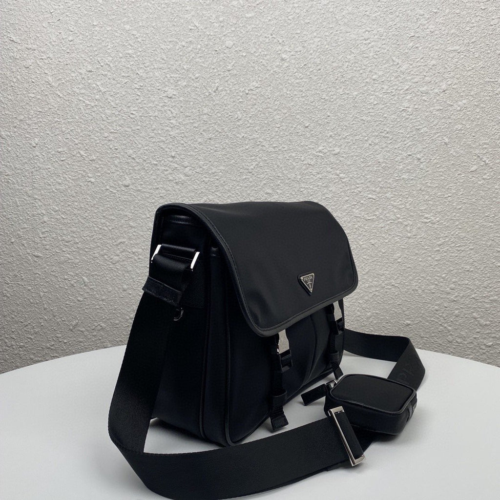 Prada Saffiano Shoulder Bag Black For Women 12.6 in / 32 cm