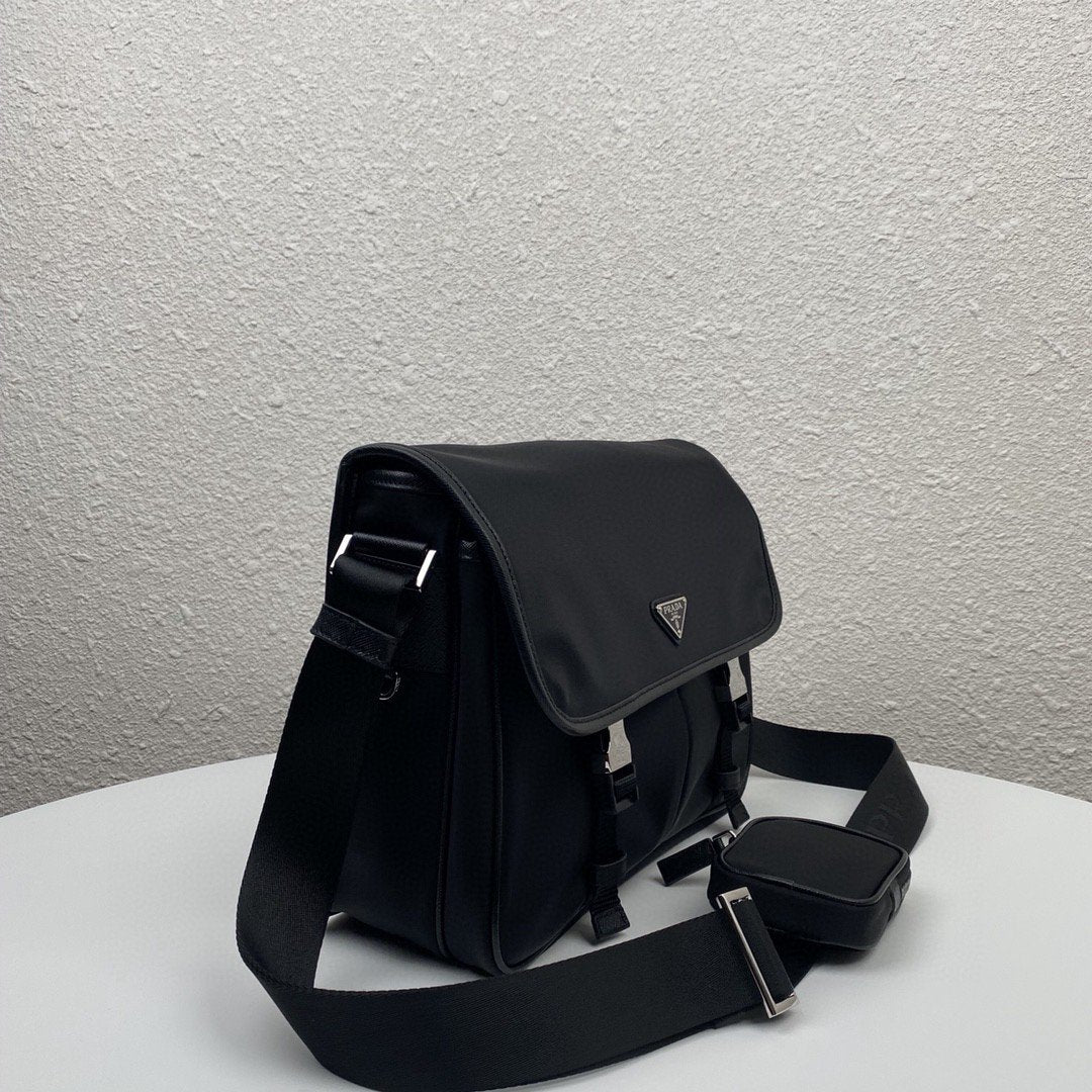 Prada Saffiano Shoulder Bag Black For Women 12.6 in / 32 cm