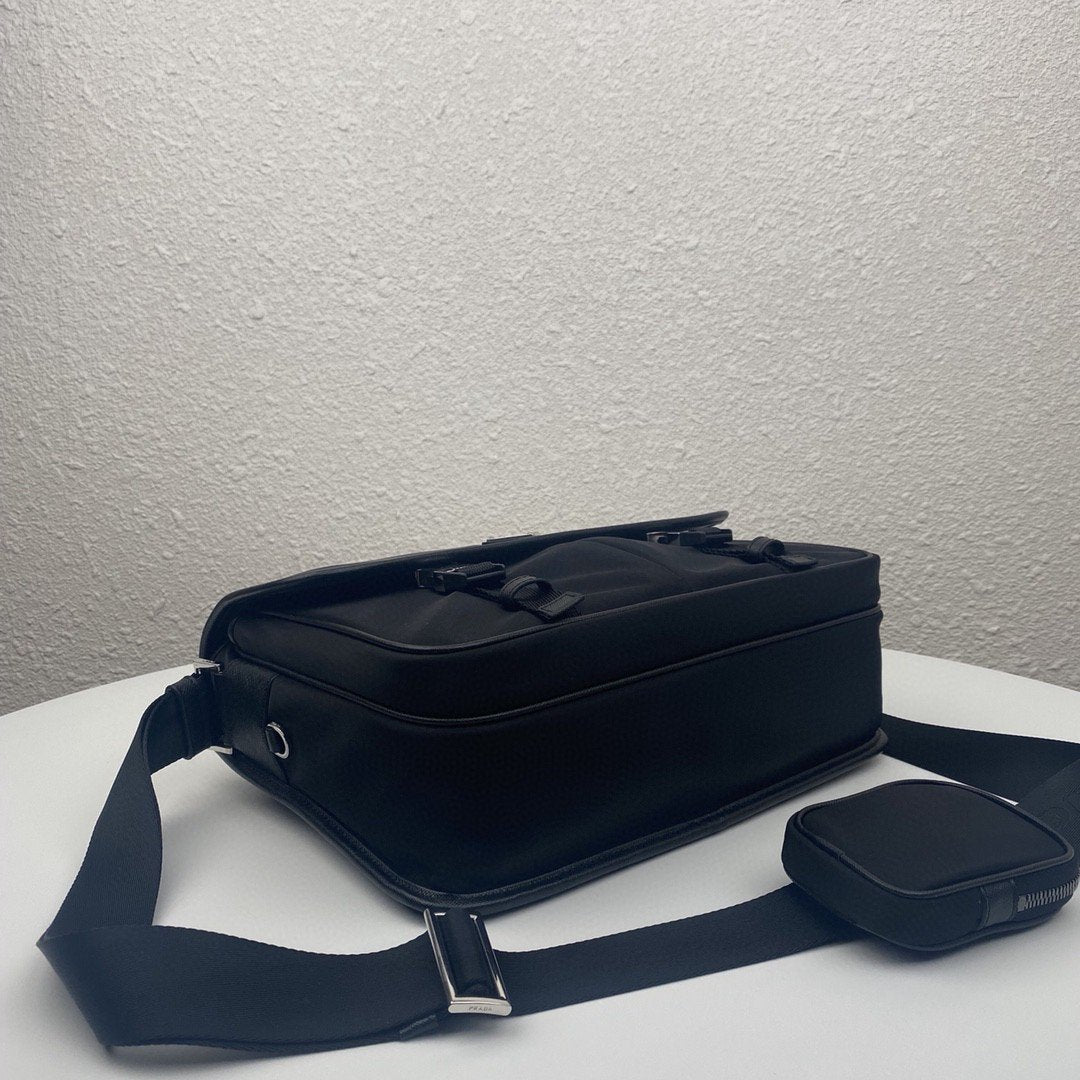 Prada Saffiano Shoulder Bag Black For Women 12.6 in / 32 cm