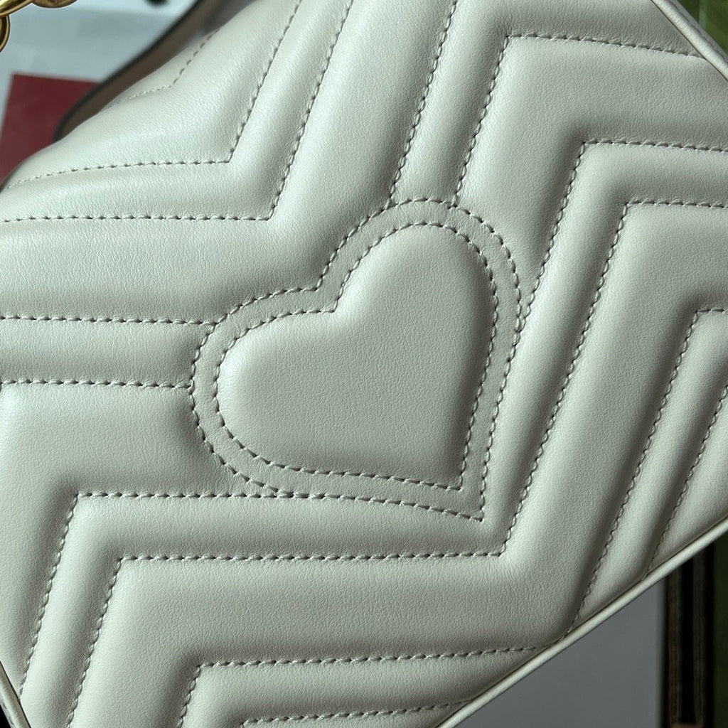Gucci GG Marmont Mini Top Handle Bag White For Women, Women’s Bags 8.3in/21cm