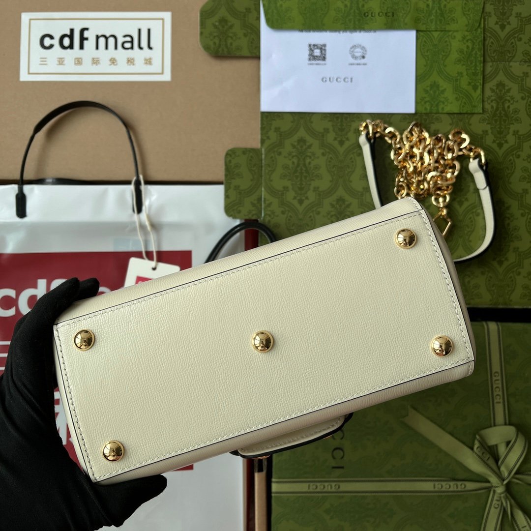 Gucci Ophidia Gucci Horsebit 1955 Mini Bag White For Women, Women’s Bags 8.6in/22cm GG