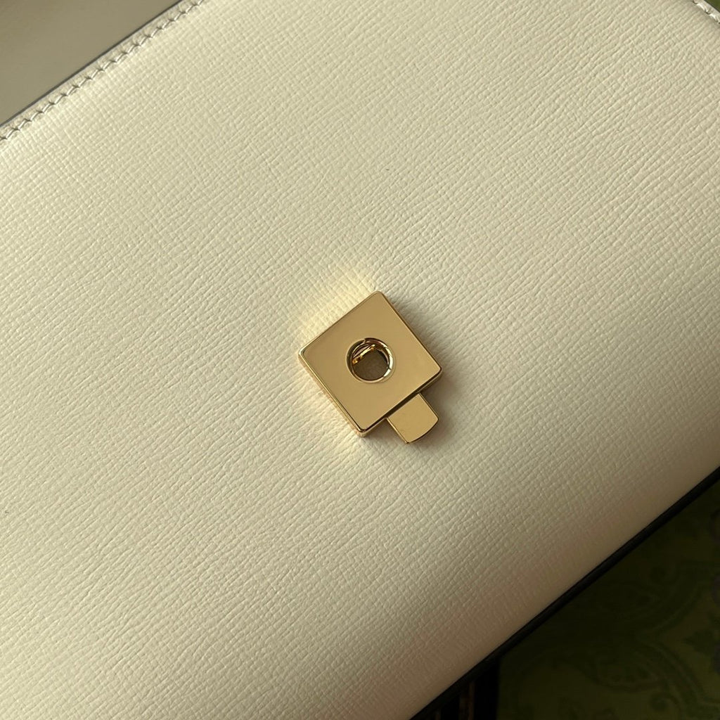 Gucci Ophidia Gucci Horsebit 1955 Mini Bag White For Women, Women’s Bags 8.6in/22cm GG