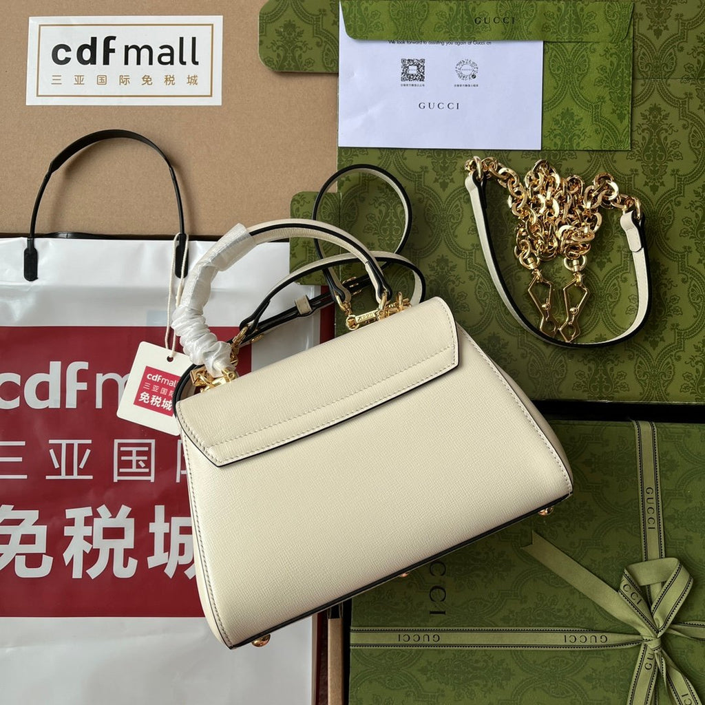 Gucci Ophidia Gucci Horsebit 1955 Mini Bag White For Women, Women’s Bags 8.6in/22cm GG