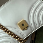Gucci GG Marmont Mini Top Handle Bag White For Women, Women’s Bags 8.3in/21cm