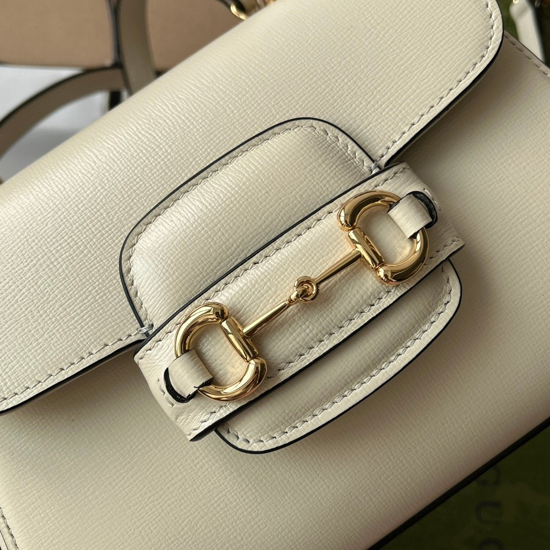 Gucci Ophidia Gucci Horsebit 1955 Mini Bag White For Women, Women’s Bags 8.6in/22cm GG