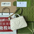 Gucci GG Marmont Mini Top Handle Bag White For Women, Women’s Bags 8.3in/21cm