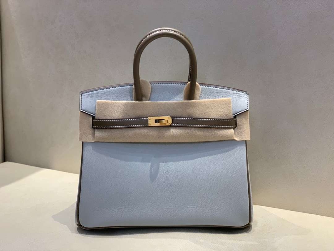 Hermes Birkin 25 Beton Togo Blue For Women 25cm / 9.8in