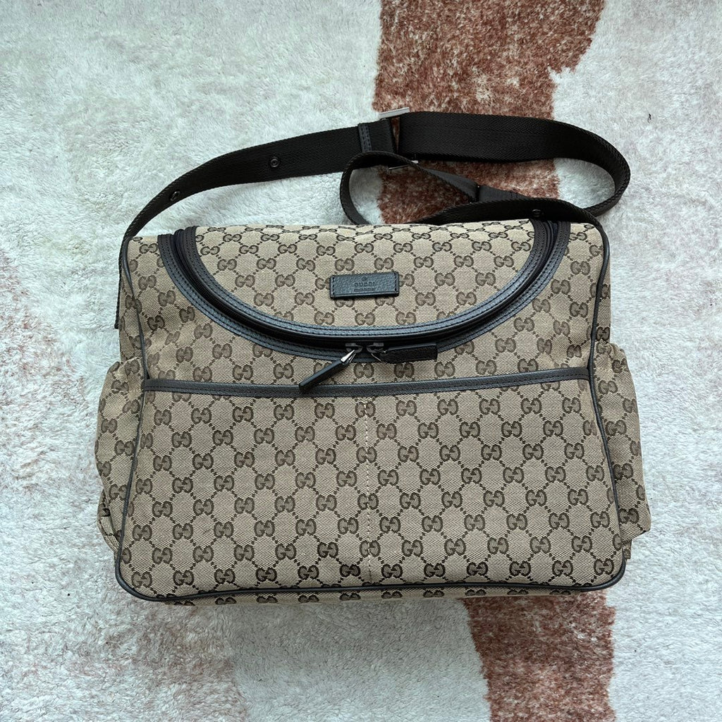 Gucci Original GG Baby Changing Bag Brown For Women, Women’s Bags 16.9in/43cm