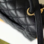 Chanel Coco Handle Quilted Lizard Handle Bag Caviar Leather Gold Hardware Spring/Summer Act 1 Collection 24cm Black