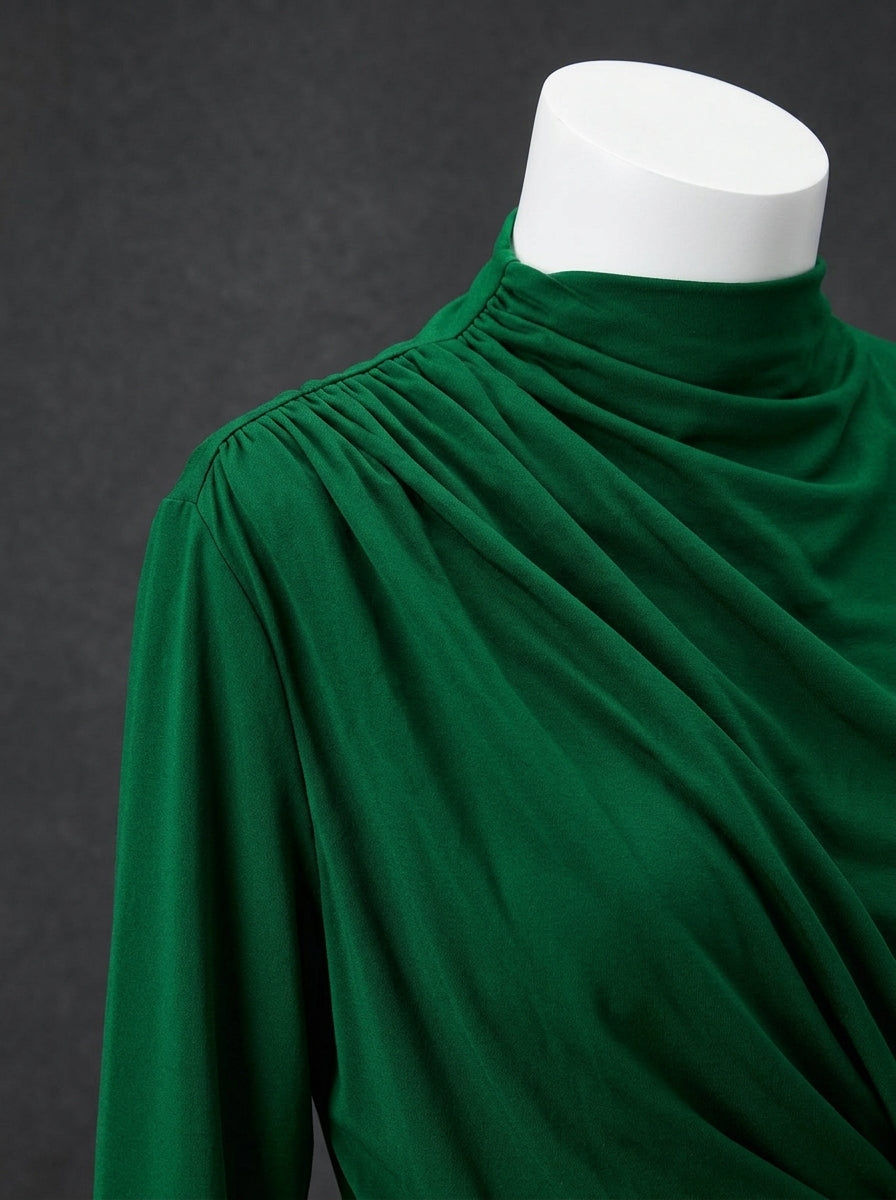 Elegant long sleeve green top for everyday wear