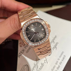 Patek Philippe Watch Nautilus 5723 Gold Wrapped Moissanite Diamonds 40mm