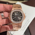 Patek Philippe Watch Nautilus 5723 Gold Wrapped Moissanite Diamonds 40mm