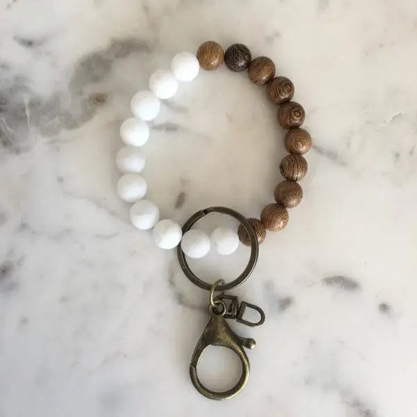 Howlite and Wedgewood Wristlet Keychain  |  Featured Brand