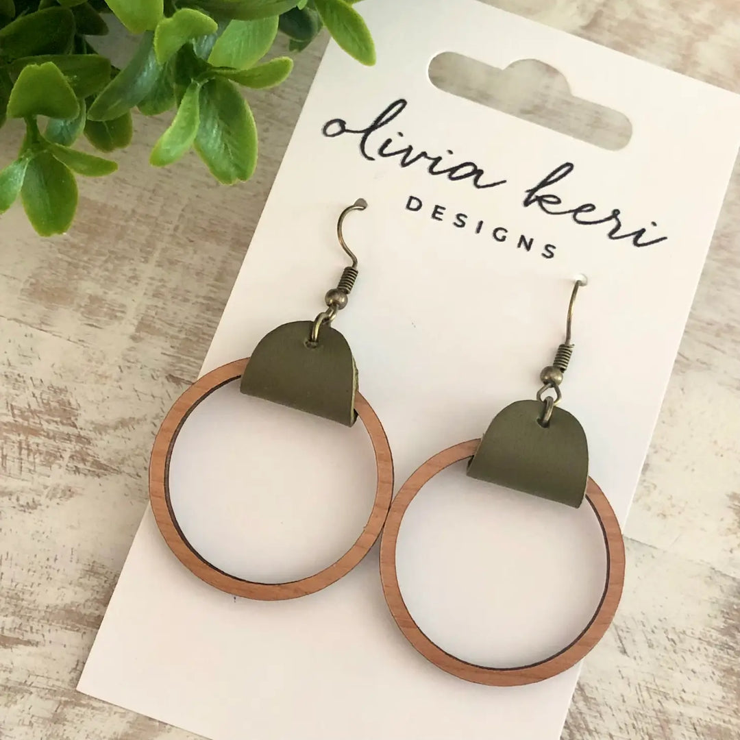 Olive Wood Hoops Earrings  |  Featured Brand