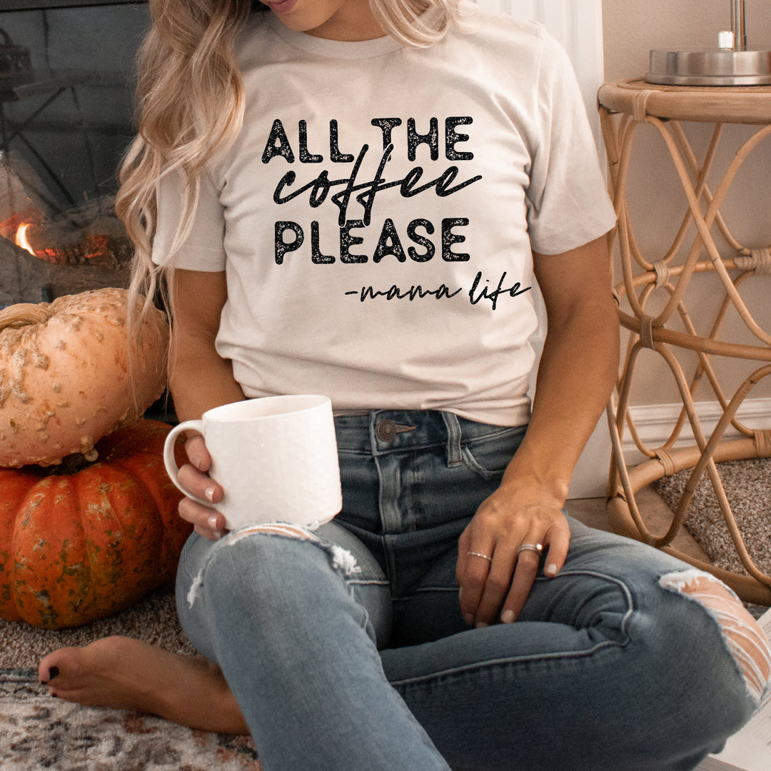 All The Coffee Please Heather Blend Tee