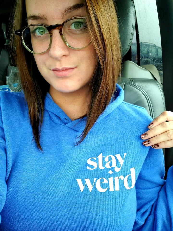 Stay Weird Heather Blue Hoodie