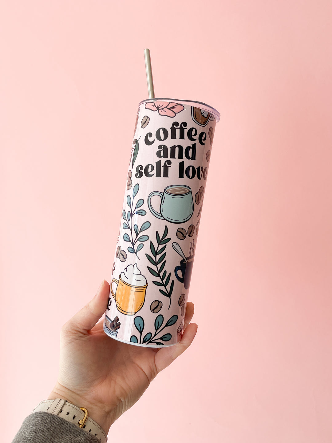 Coffee and Self Love 20 oz Stainless Steel Tumbler