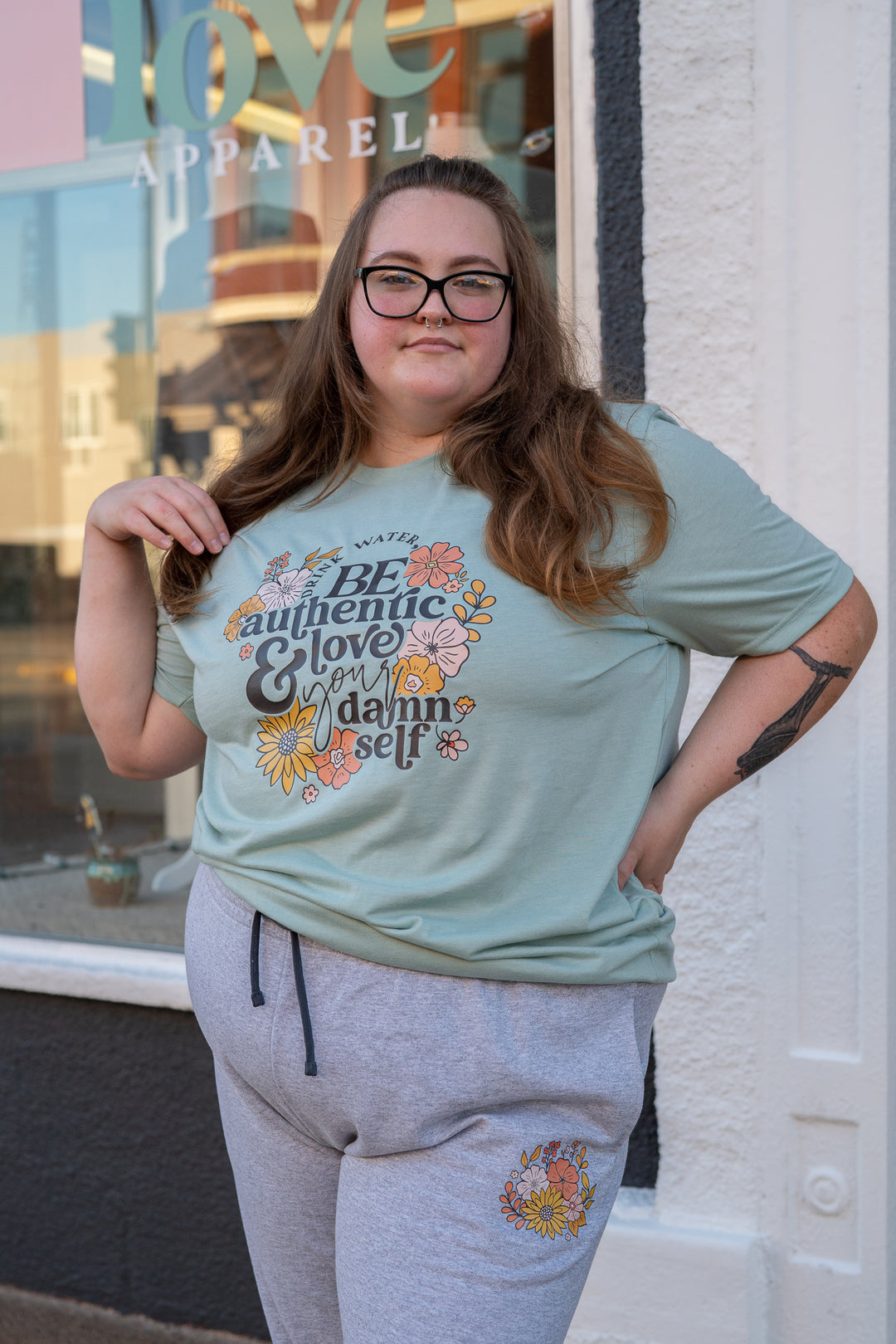 Drink Water Be Authentic Heather Blend Tee