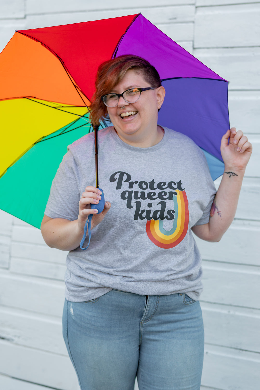 Protect Queer Kids Heather Blend Tee