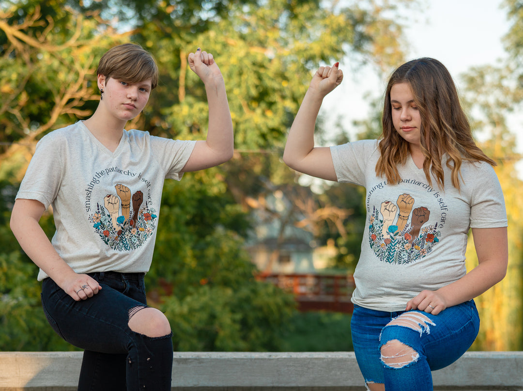 Smashing The Patriarchy Is Self Care Oatmeal Triblend Tee