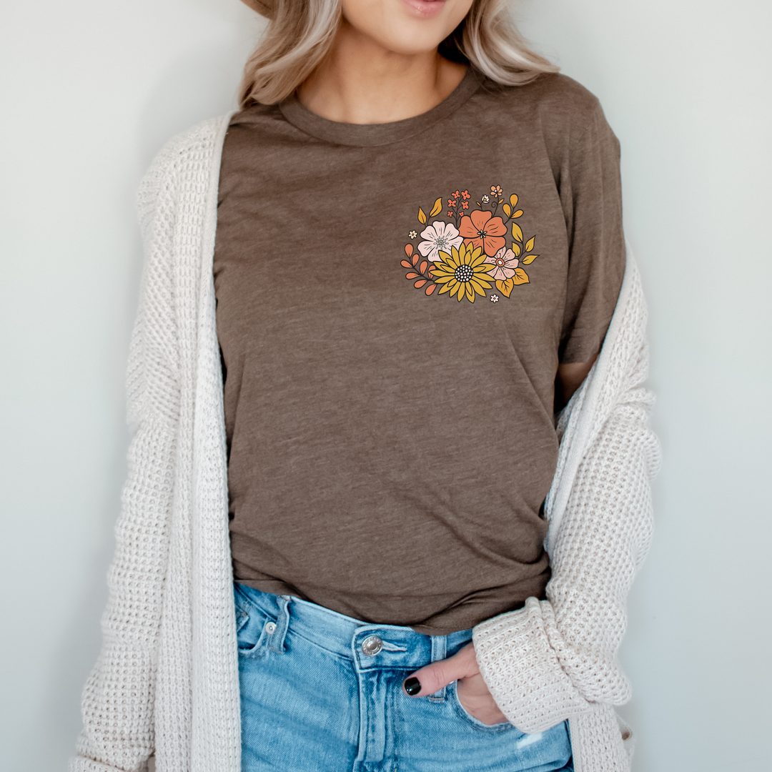Autumn Flowers Heather Blend Tee