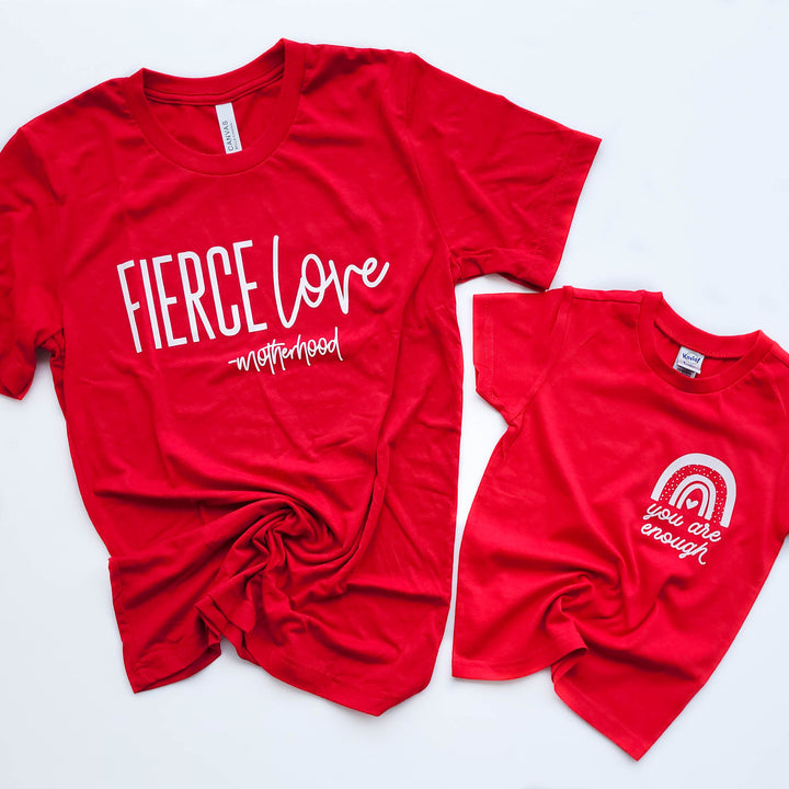 You Are Enough Rainbow Red Youth Tee