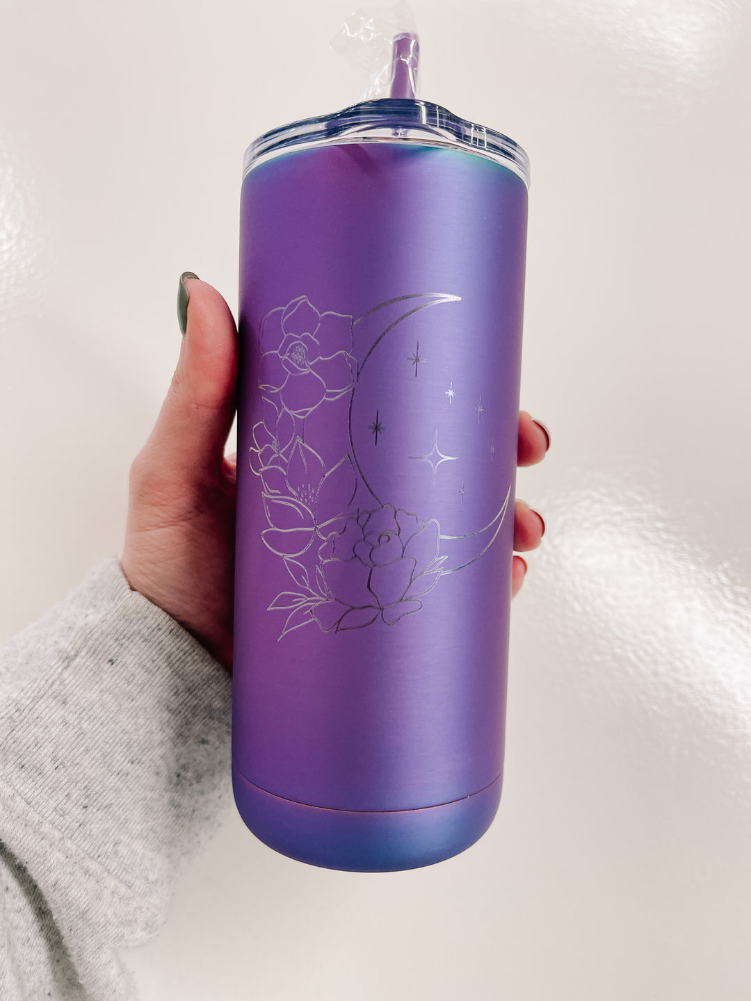 Floral Moon Purple Haze 16 oz. Tumbler