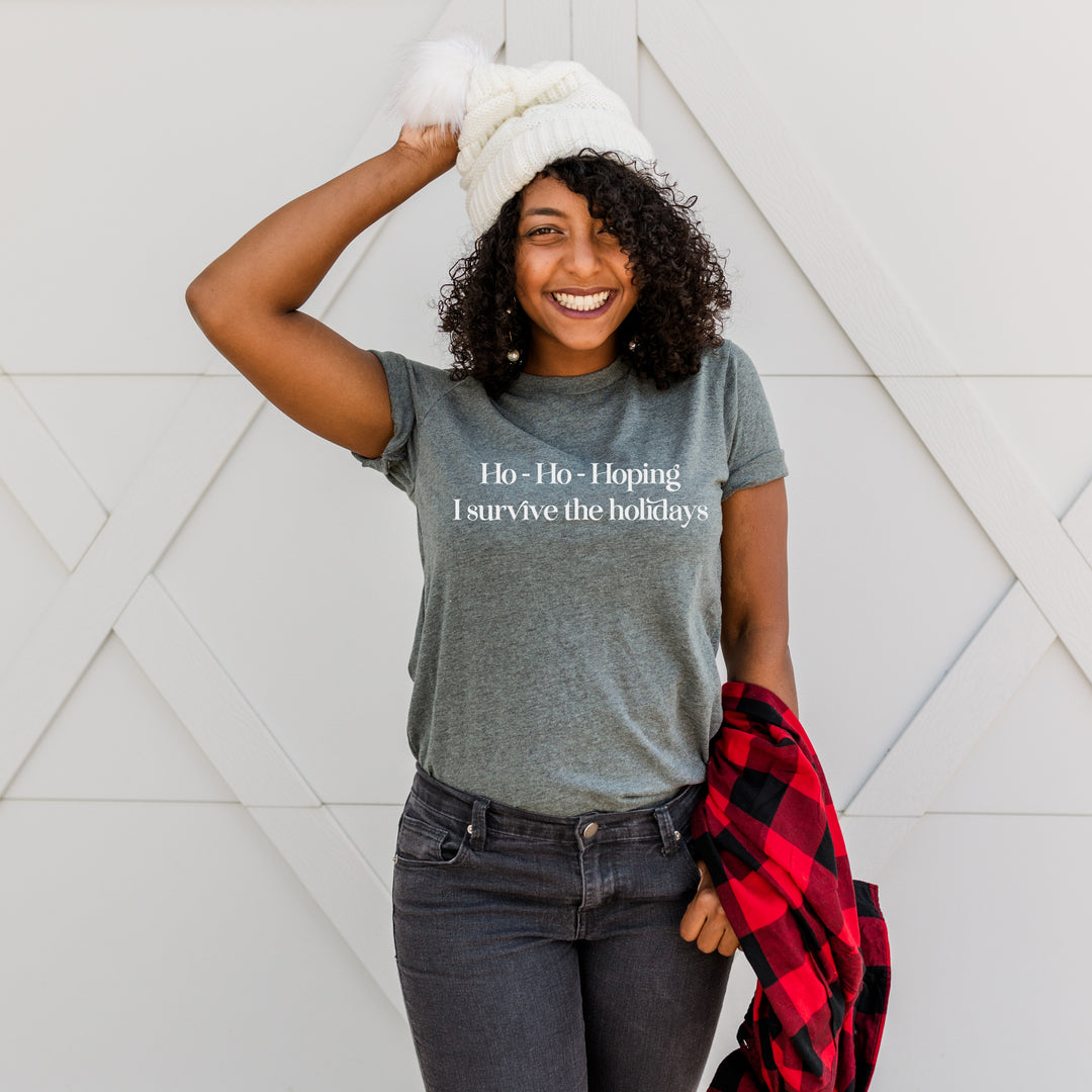 Hoping I Survive the Holidays Heather Tee