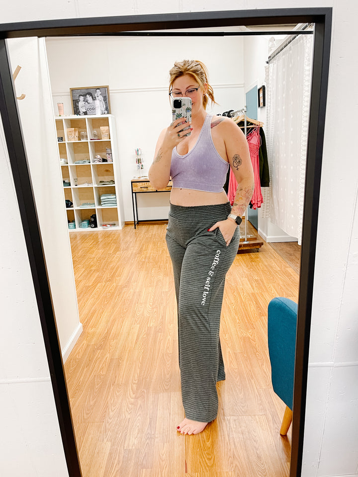 Choose Your Design Dark Gray Stripe Lounge Pants
