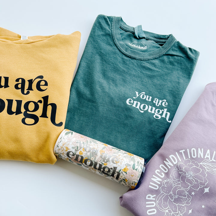 You Are Enough Floral Skinny Steel 20 oz. Tumbler