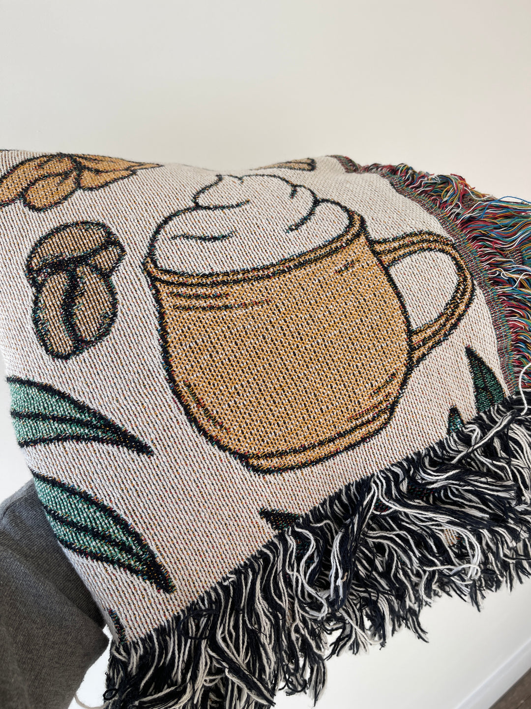 Coffee and Self Love Woven Throw Blanket